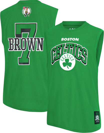 Ultra Game Men's NBA Official Sleeveless Players Mesh Tank Top Muscle T-Shirt, Boston Celtics - Jaylen Brown, Team Color|Boston Celtics - Jaylen Brown