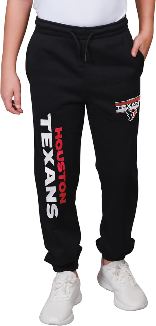 Ultra Game NFL Official Youth Super Soft Game Day Jogger Sweatpants, Houston Texans, Black|Houston Texans