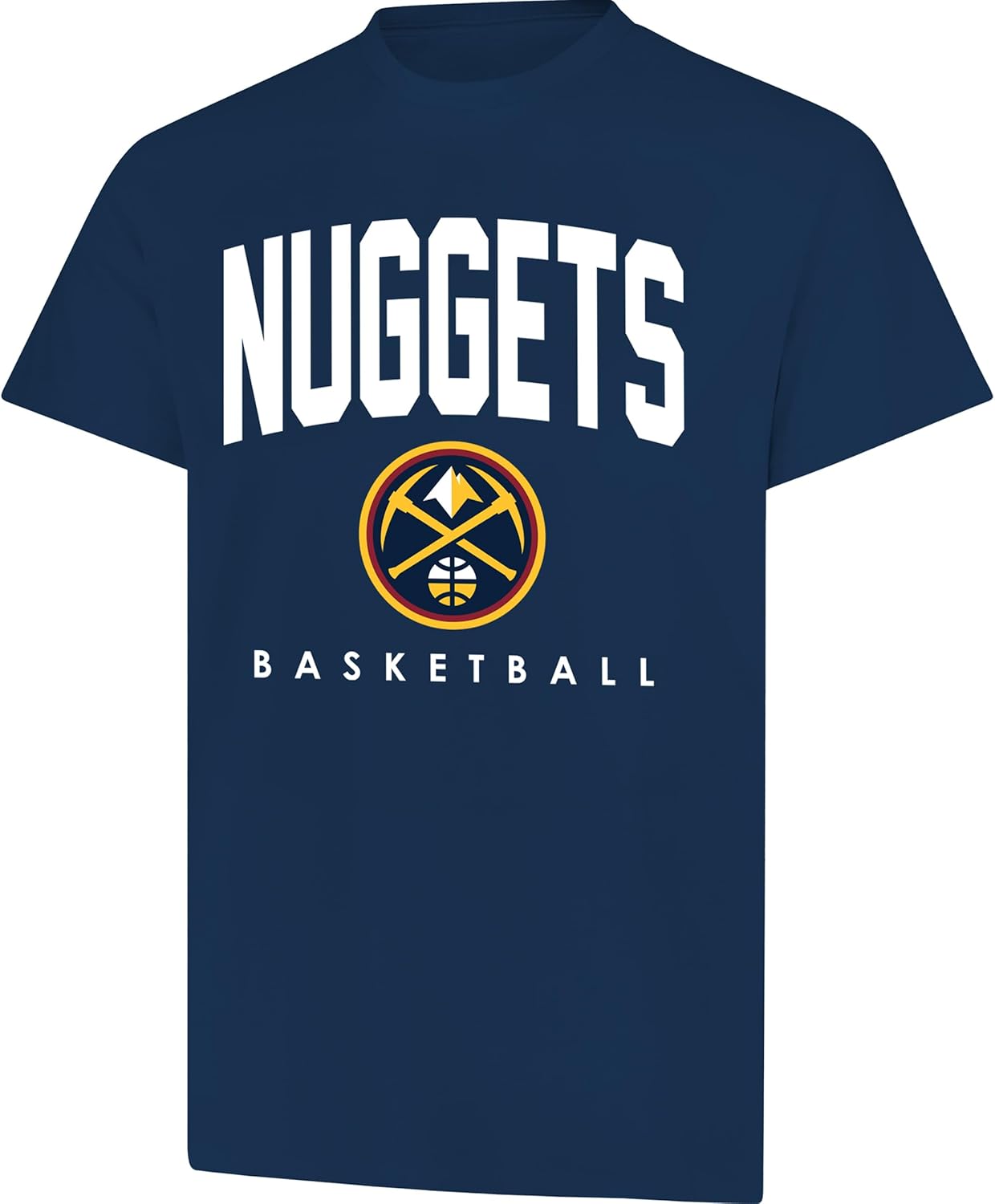 Ultra Game NBA Official Men's Official Teamster Short Sleeve T-Shirt, Denver Nuggets, Team Color|Denver Nuggets