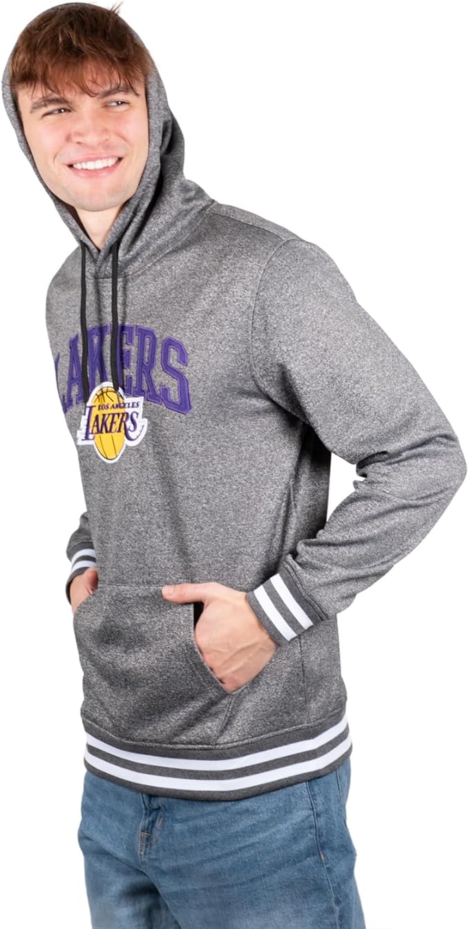 Ultra Game NBA Official Men’s Soft Fleece Hoodie Pullover Sweatshirt - Unisex, Los Angeles Lakers|Los Angeles Lakers