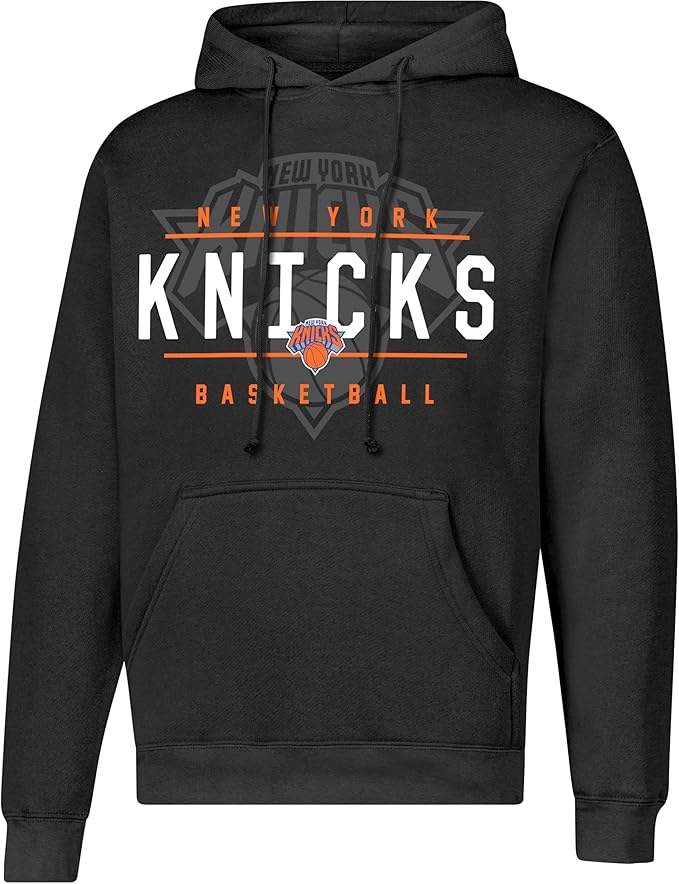 Ultra Game NBA Official Men's Super Soft Get Right Hoodie Sweatshirt, New York Knicks, Black|New York Knicks