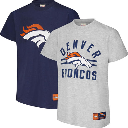 Ultra Game NFL Official Youth Super Soft 2 Pack T-Shirt Set, Denver Broncos|Denver Broncos