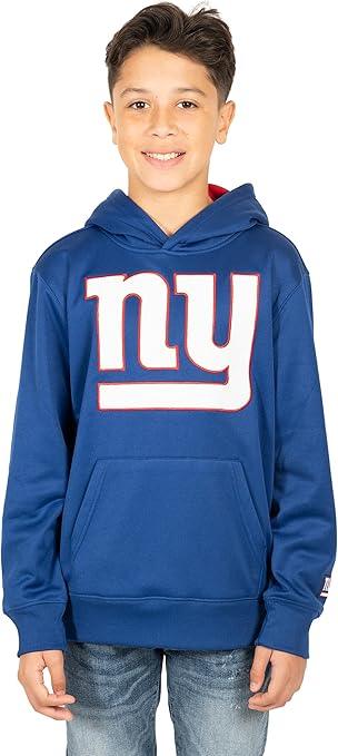 Ultra Game NFL Official Youth Super Soft Hoodie Sweatshirt Pullover - Warm Polyester Blend New York Giants|New York Giants