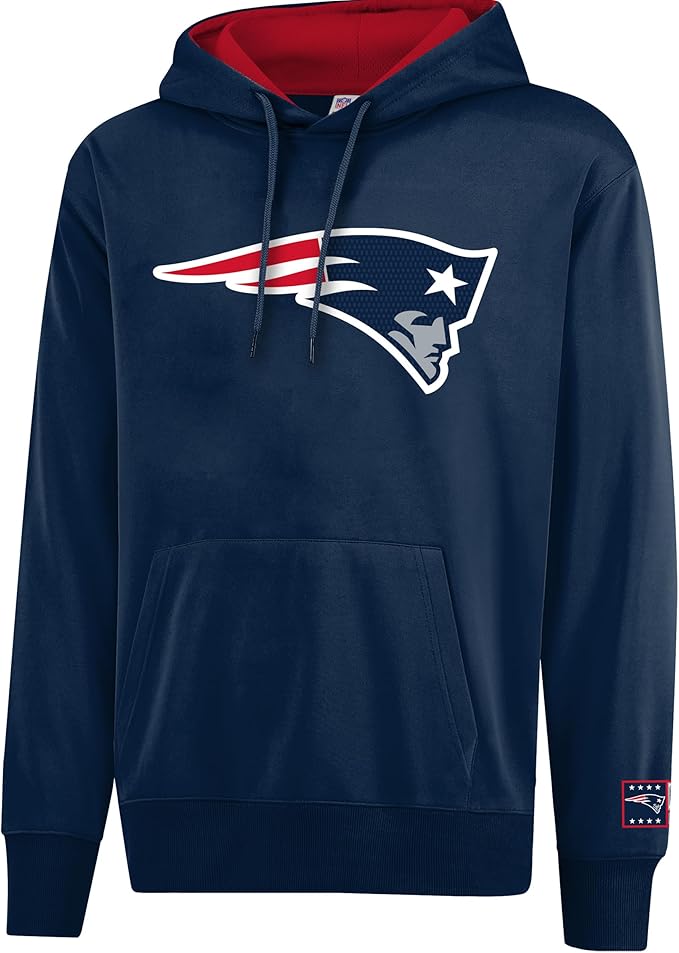 Ultra Game NFL Official Adults Unisex Super Soft Game Day Hoodie Sweatshirt, New England Patriots, Team Color|New England Patriots