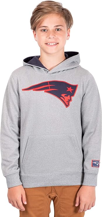 Ultra Game NFL Official Youth Super Soft Hoodie Sweatshirt Pullover - Warm Polyester Blend New England Patriots|New England Patriots