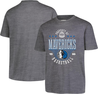 Ultra Game NBA Official Youth Super Soft Mad Props T-Shirt, Dallas Mavericks, Heather Charcoal|Dallas Mavericks