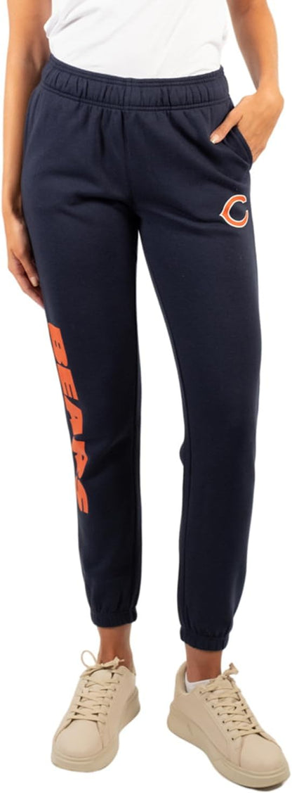 Ultra Game NFL Official Women's Super Soft Fleece Jogger Sweatpants, Chicago Bears|Chicago Bears