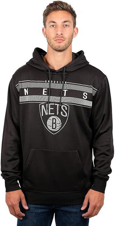 Ultra Game NBA Official Men’s Super Soft Midtown Hoodie Pullover Sweatshirt - Unisex, Brooklyn Nets, Black|Brooklyn Nets