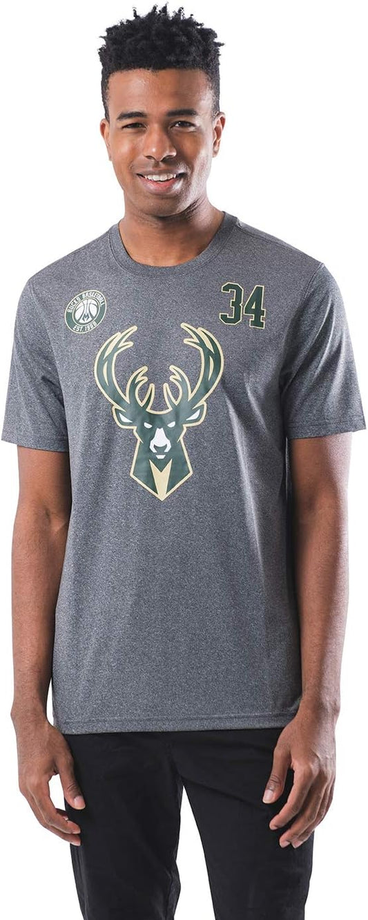 Ultra Game NBA Official Men’s Super Soft Players T-Shirt - Unisex, Milwaukee Bucks - Giannis Antetokounmpo, Team Color|Milwaukee Bucks