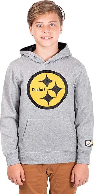 NFL Official Youth Super Soft Hoodie Sweatshirt Pullover - Warm Polyester Blend|Pittsburgh Steelers