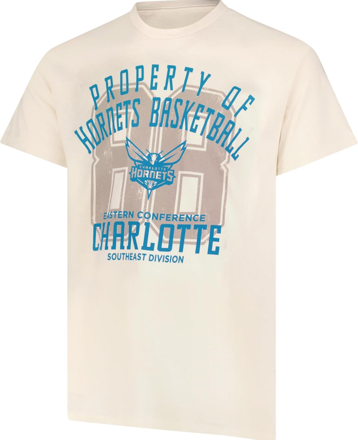 Ultra Game NBA Official Men's Standard Super Soft Nostalgic T-Shirt, Charlotte Hornets, Cream|Charlotte Hornets