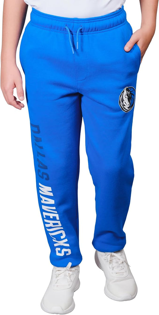 Ultra Game Youth's NBA Official Super Soft Game Day Jogger Sweatpants, Dallas Mavericks, Team Color|Dallas Mavericks