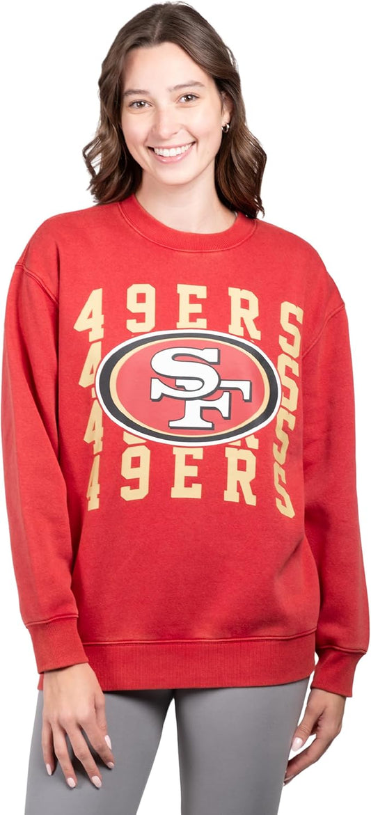 NFL Official Womens Super Soft Oversized Cozy Shirt|San Francisco 49ers