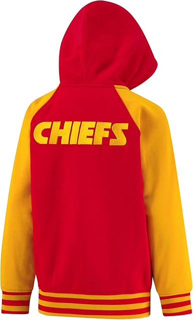 Ultra Game NFL Official Boy's Super Soft Full Zip Varsity Hoodie Sweatshirt, Kansas City Chiefs, Team Color 2024|Kansas City Chiefs