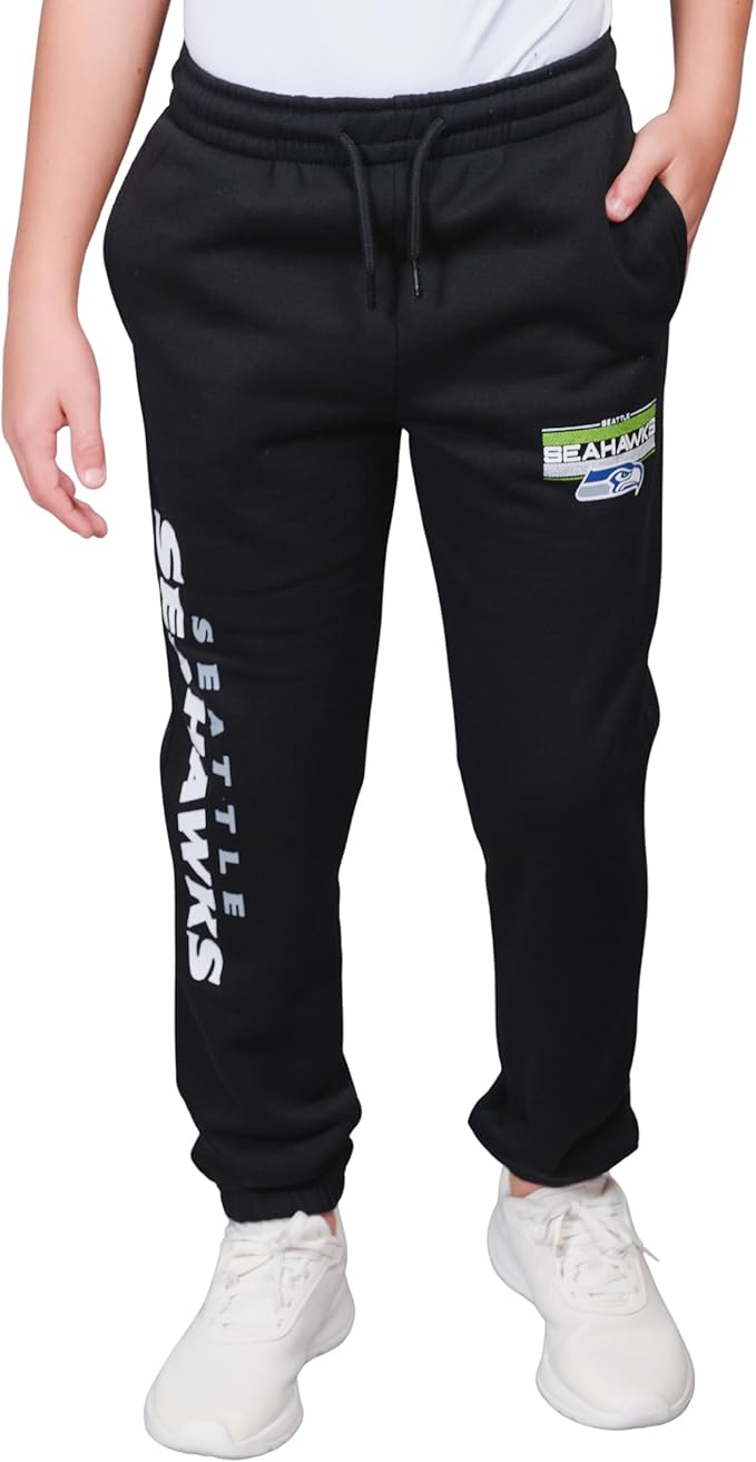 Ultra Game NFL Official Youth Super Soft Game Day Jogger Sweatpants, Seattle Seahawks, Black|Seattle Seahawks