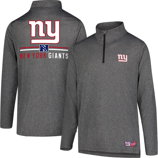 Ultra Game NFL Official Adults Super Soft Quarter Zip Long Sleeve T-Shirt - Unisex New York Giants|New York Giants