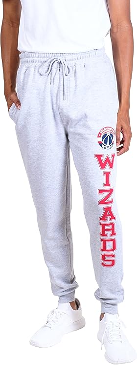 Ultra Game NBA Official Men‚Äôs Super Soft Jogger Sweatpants - Unisex, Washington Wizards, Heather Gray|Washington Wizards