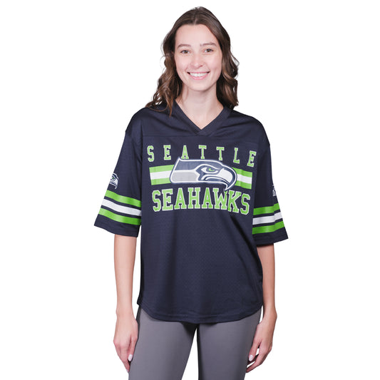 Ultra Game NFL Official Women's Soft Mesh Vintage Gameday Shirt, Seattle Seahawks, Team Color|Seattle Seahawks