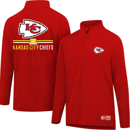 NFL Official Adults Super Soft Quarter Zip Long Sleeve T-Shirt - Unisex|Kansas City Chiefs