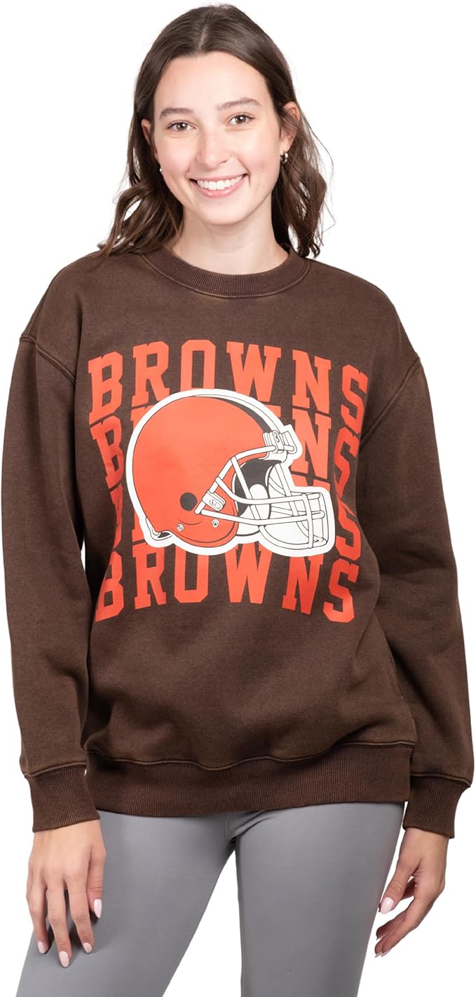 Ultra Game NFL Official Womens Super Soft Oversized Cozy Shirt, Cleveland Browns, Team 2|Cleveland Browns