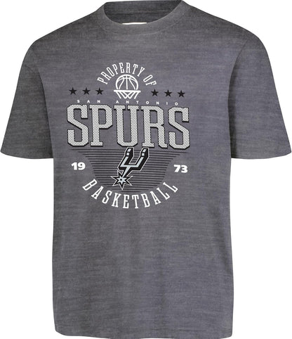 Ultra Game NBA Official Youth Super Soft Mad Props T-Shirt, San Antonio Spurs, Heather Charcoal|San Antonio Spurs