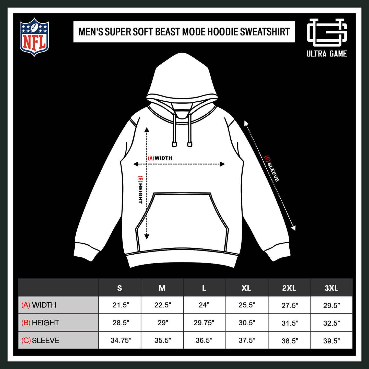 Ultra Game NFL Official Adults Unisex Super Soft Beast Mode Hoodie Sweatshirt, Jacksonville Jaguars|Jacksonville Jaguars