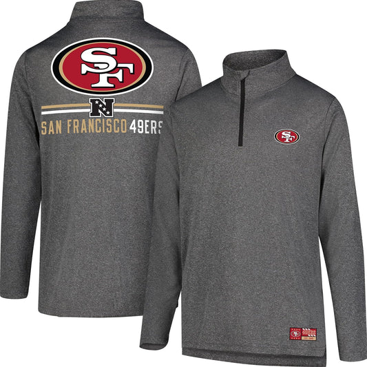 Ultra Game NFL Official Adults Super Soft Quarter Zip Long Sleeve T-Shirt - Unisex San Francisco 49ers|San Francisco 49ers