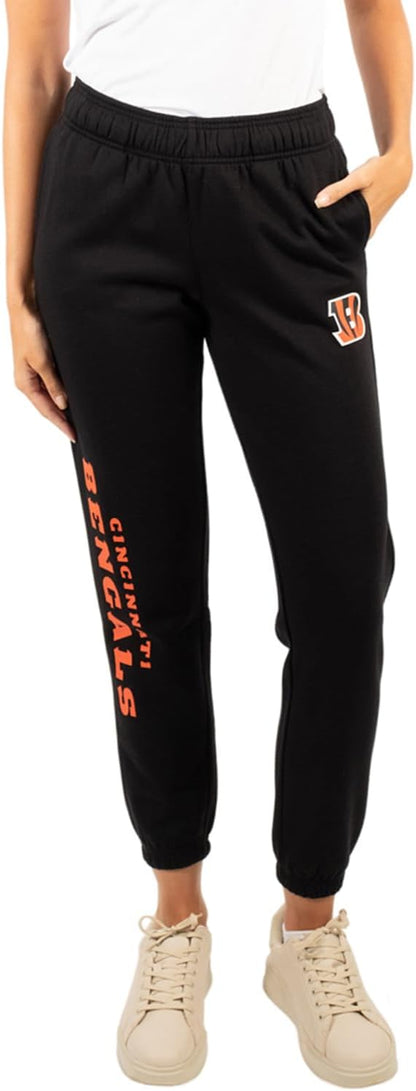 Ultra Game NFL Official Women's Super Soft Fleece Jogger Sweatpants, Cincinnati Bengals|Cincinnati Bengals