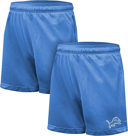 Ultra Game NFL Official Adults Super Soft Mesh Active Training Shorts, Detroit Lions, Team Color|Detroit Lions