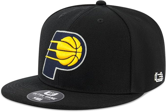 Ultra Game NBA Official Men's Twill Snap Back Ultimate Baseball Cap Hat - Unisex, Indiana Pacers, Black, 1SIZE|Indiana Pacers