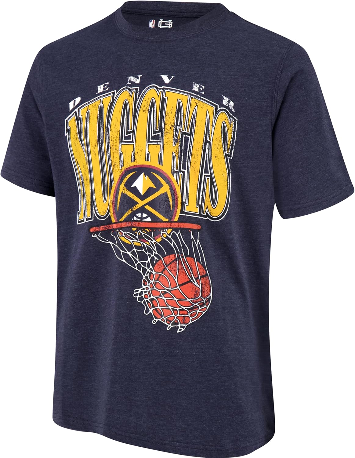 Ultra Game NBA Mens Official Hoops Short Sleeve T-Shirt, Denver Nuggets, Team Color|Denver Nuggets