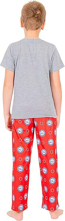 Ultra Game NBA Official Youth 2 Piece T-Shirt & Lounge Pants Pajama Set, Philadelphia 76ers, Boys Sizes|Philadelphia 76ers