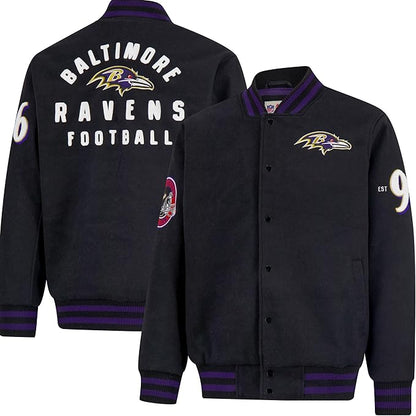 Ultra Game NFL Official Adults Classic Varsity Coaches Jacket Coat - Unisex, Baltimore Ravens, Team Color|Baltimore Ravens