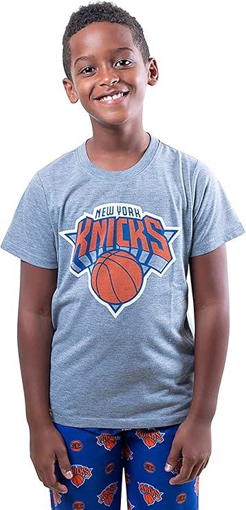 Ultra Game NBA Official Youth 2 Piece T-Shirt & Lounge Pants Pajama Set, New York Knicks, Boys Sizes|New York Knicks