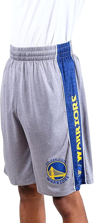 Ultra Game NBA Men's Official Active Soft Workout Basketball Training Shorts,Golden State Warriors, Heather Gray|Golden State Warriors