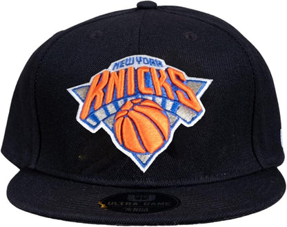 Ultra Game NBA Official Men’s Twill Snap Back Ultimate Baseball Cap Hat - Unisex, New York Knicks, Black, 1SIZE|New York Knicks