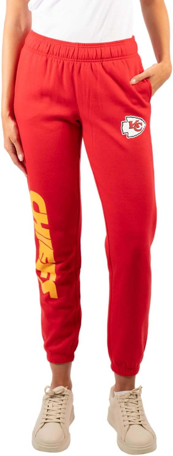 Ultra Game NFL Official Women's Super Soft Fleece Jogger Sweatpants, Kansas City Chiefs|Kansas City Chiefs