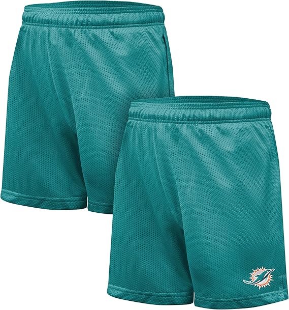 Ultra Game NFL Official Adults Super Soft Mesh Active Training Shorts, Miami Dolphins, Team Color|Miami Dolphins