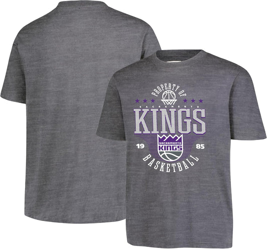 Ultra Game NBA Official Youth Super Soft Mad Props T-Shirt, Sacramento Kings, Heather Charcoal|Sacramento Kings