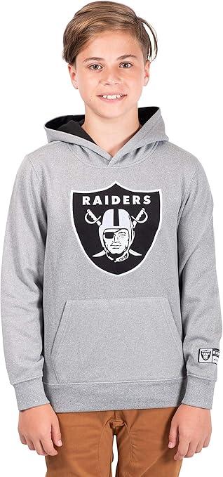 Ultra Game NFL Official Youth Super Soft Hoodie Sweatshirt Pullover - Warm Polyester Blend Las Vegas Raiders|Las Vegas Raiders