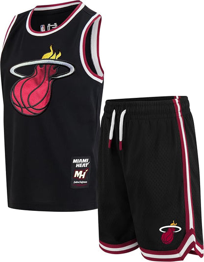 Ultra Game Youth's NBA Official Super Soft Tank Top & Shorts 2-Piece Set, Miami Heat, Black|Miami Heat