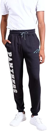 Ultra Game NFL Official Adults Active Super Soft Fleece Game Day Jogger Sweatpants - Unisex, Carolina Panthers|Carolina Panthers