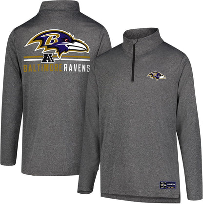 Ultra Game NFL Official Adults Super Soft Quarter Zip Long Sleeve T-Shirt - Unisex Baltimore Ravens|Baltimore Ravens