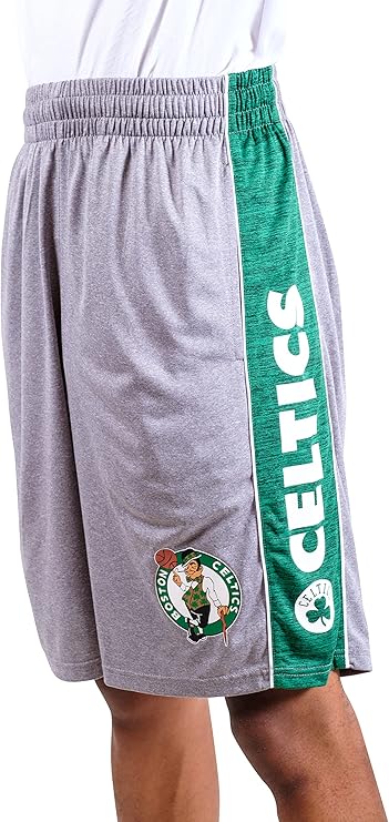 Ultra Game NBA Men's Official Active Soft Workout Basketball Training Shorts, Boston Celtics,  Heather Gray|Boston Celtics