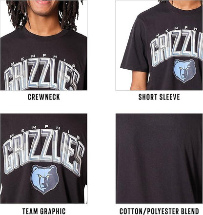 Ultra Game NBA Official Men’s Super Soft Supreme T-Shirt - Unisex, Memphis Grizzlies, Black|Memphis Grizzlies