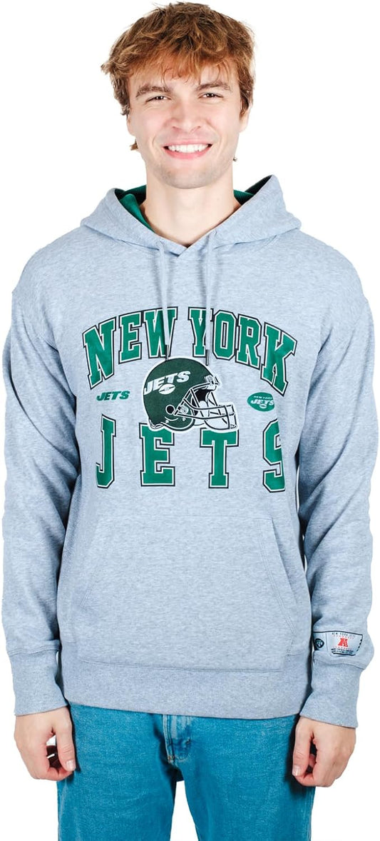 Ultra Game NFL Official Adults Ultimate Quality Super Soft Hoodie Sweatshirt - Unisex, New York Jets, Heather Gray|New York Jets