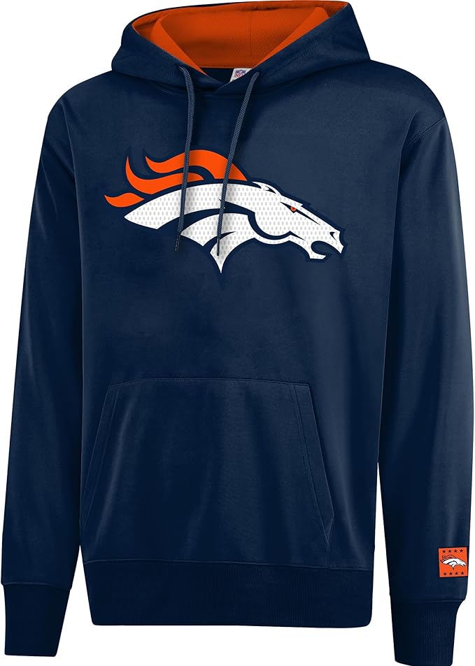 Ultra Game NFL Official Adults Unisex Super Soft Game Day Hoodie Sweatshirt, Denver Broncos, Team Color 24|Denver Broncos