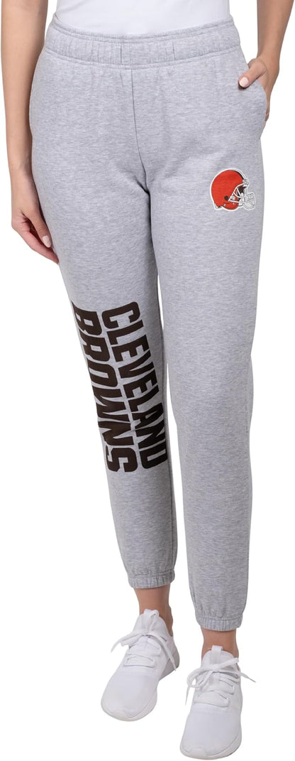 Ultra Game NFL Official Women's Super Soft Fleece Jogger Sweatpants, Cleveland Browns|Cleveland Browns