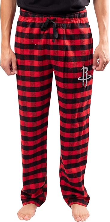 Ultra Game Adults Unisex's NBA Official Sleepwear Super Soft Flannel Pajama Loungewear Pants, Houston Rockets|Houston Rockets