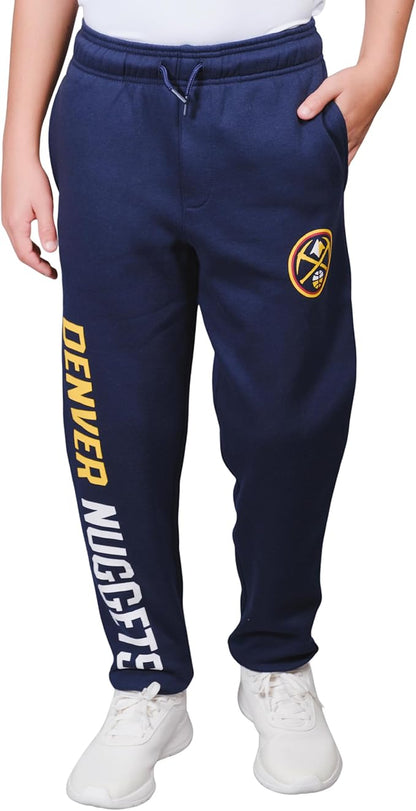 Ultra Game Youth's NBA Official Super Soft Game Day Jogger Sweatpants, Denver Nuggets, Team Color|Denver Nuggets